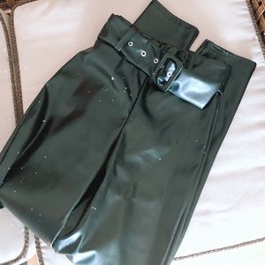 Leather pants with belted top!🔥